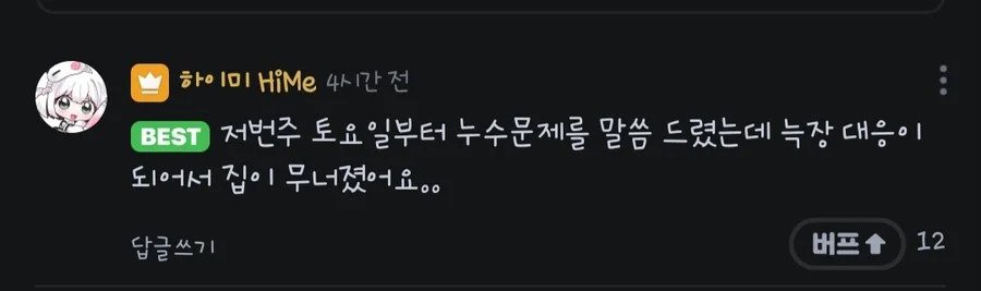 진짜 집이 무너져 휴방하는 스트리머 근황 + 반응 추가