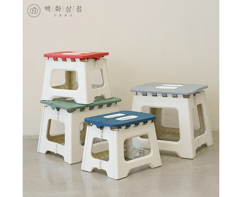 백화상점 접이식 폴딩체어 간이 의자 접는 접이 플라스틱 간의 미니 의자, 그린