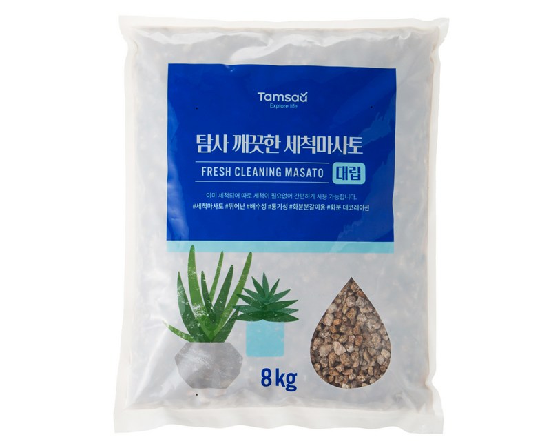 탐사 깨끗한 세척마사토, 1개, 8kg