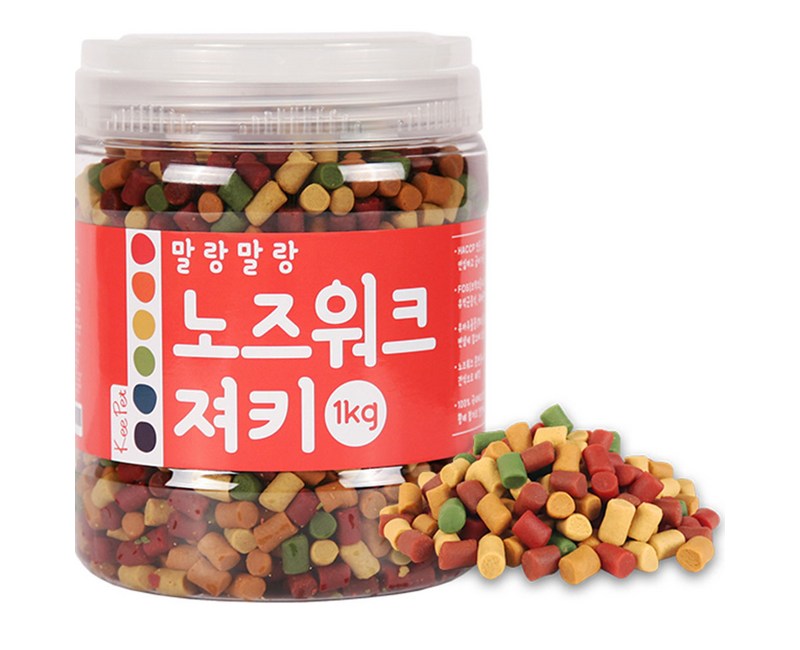 킵펫 말랑말랑 노즈워크 져키 강아지 간식, 혼합맛(황태/연어/치즈/참치/오리), 1kg, 1개