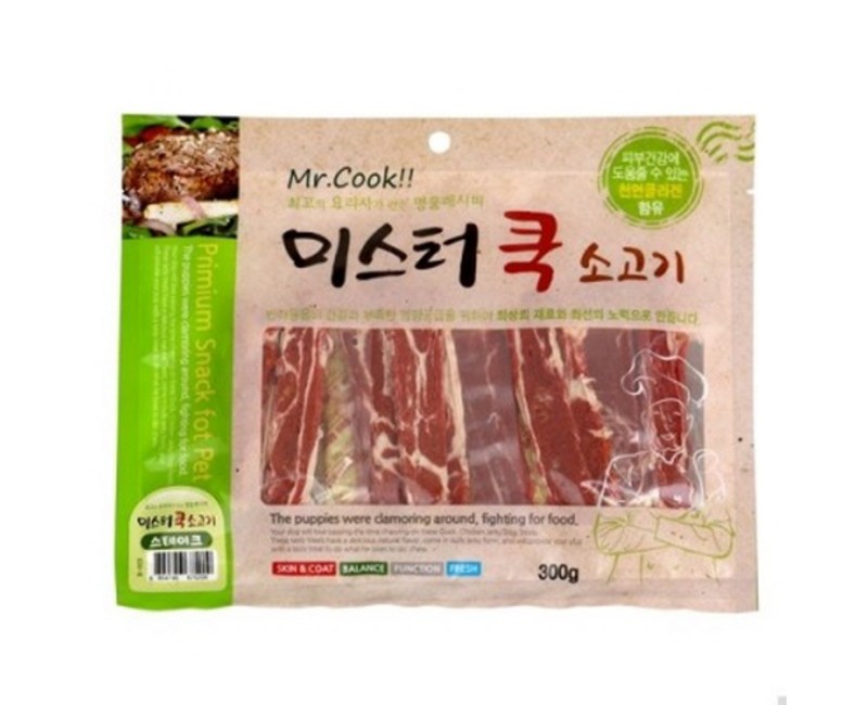 미스터쿡 강아지 간식 스테이크, 소고기, 5개
