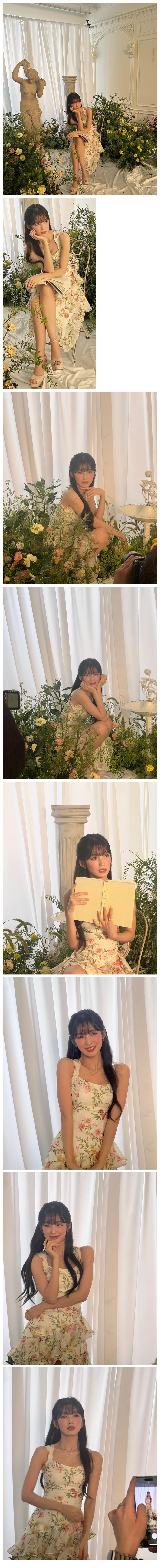 화보 촬영장의 꽃원피스 오마이걸 아린