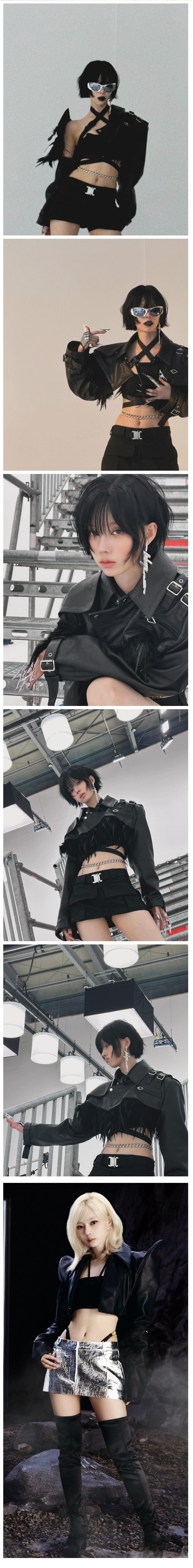 팬티끈이 많이 올라온 은색 초미니 패션 에스파 윈터