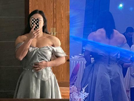 “남편도 예쁘다고 했다”…‘화난 등근육’ 결혼식장 신부 피팅 사진 화제