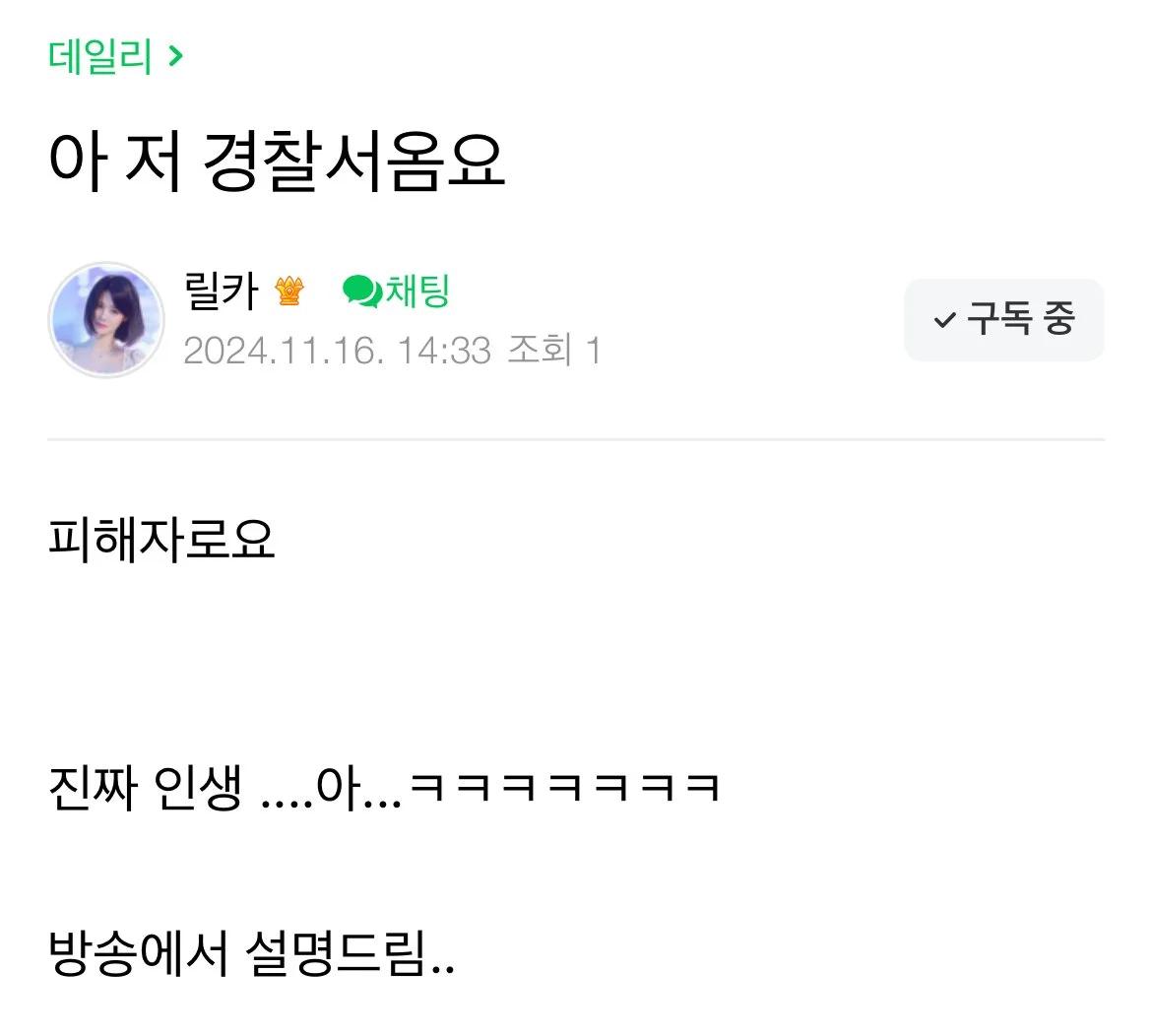 몰카 피해당한 릴카