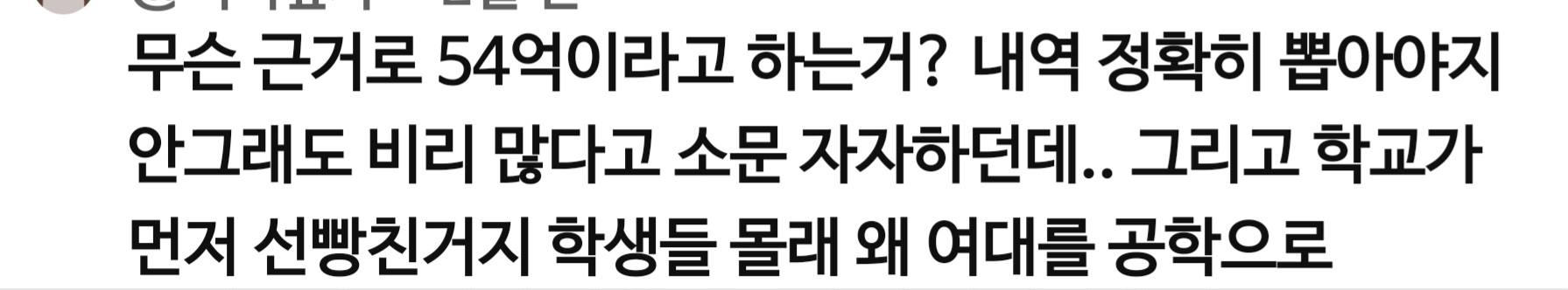 54억 절대로 인정못한다는 동덕여대생들