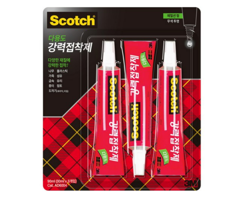 3M 스카치 다용도 강력접착제 에멀젼형 멀티팩, 3개