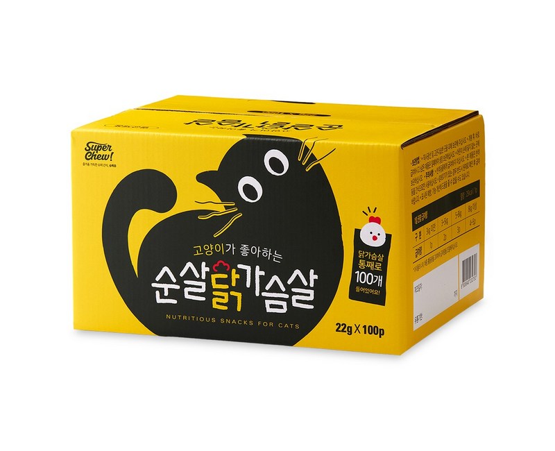 슈퍼츄 고양이가 좋아하는 통살 100p, 닭가슴살, 2.2kg, 1개