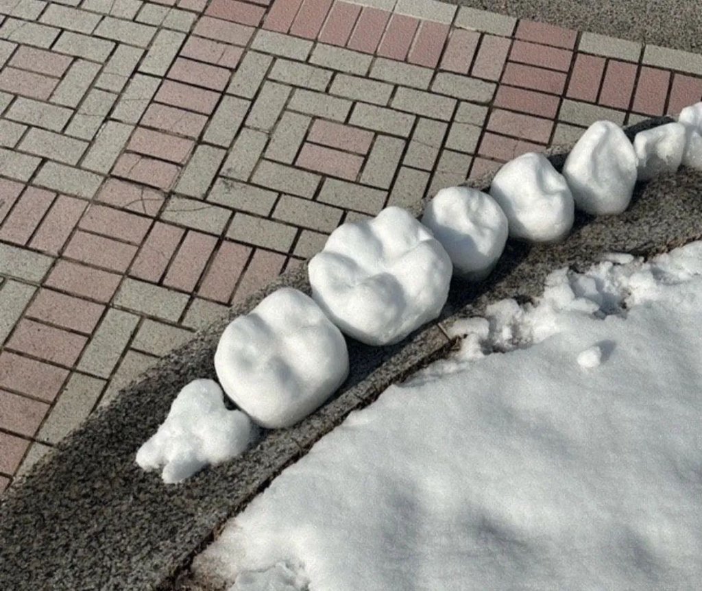 치대 앞에 만들어진 눈이빨 ㄷㄷ
