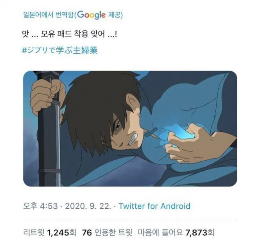 일본 유뷰녀들한테 유행했던 지브리 트윗