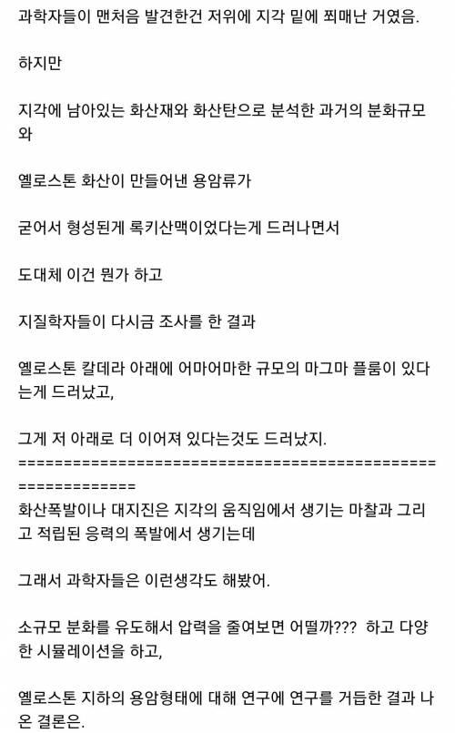 터지면 인류는 끝이라는 슈퍼 화산