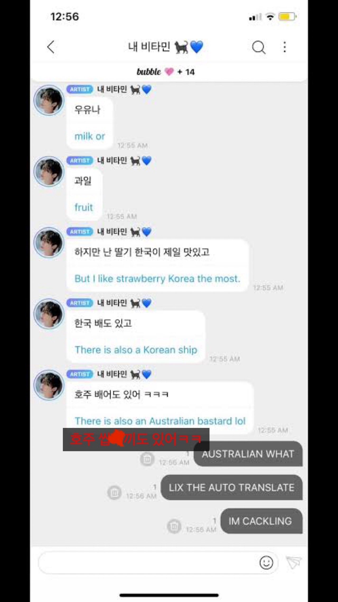 아이돌 소통어플 번역 억까 모음