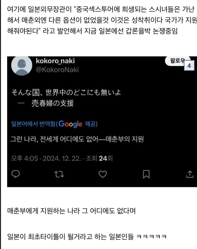 일본에서 논의중인 성매매 지원금