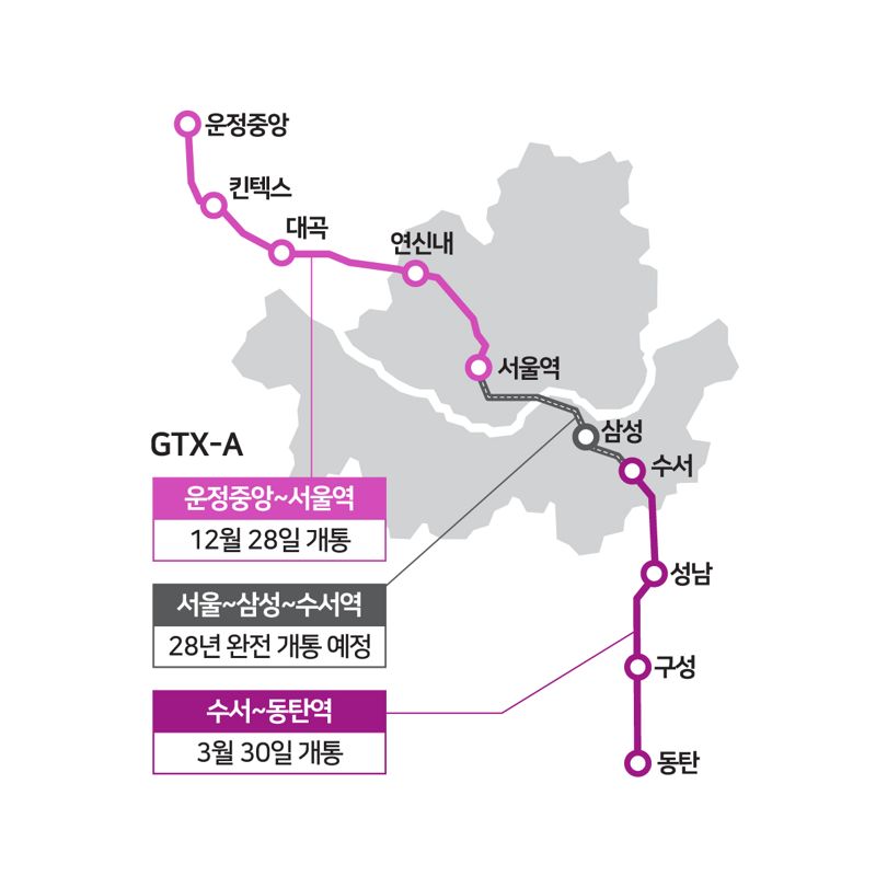 오늘 개통한 지하철 GTX-A 북부구간