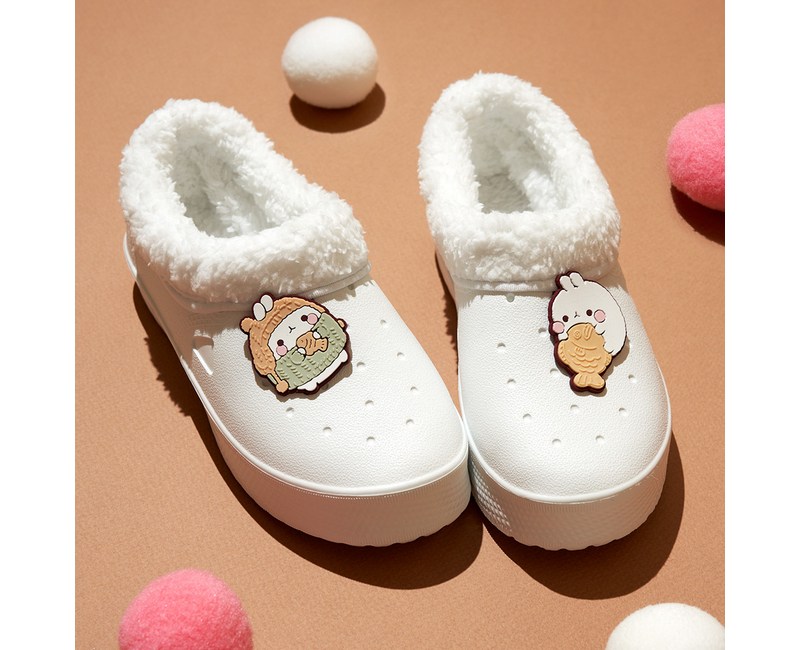 붕어빵 몰랑이 학생용 겨울 털 실내화