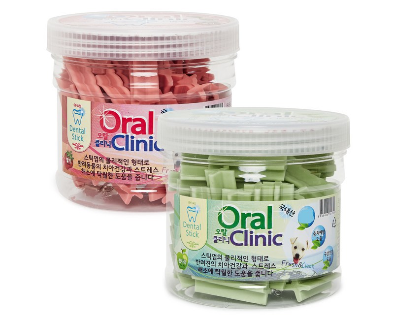 오랄클리닉 덴탈껌 세트, 딸기+청사과, 300g, 2개