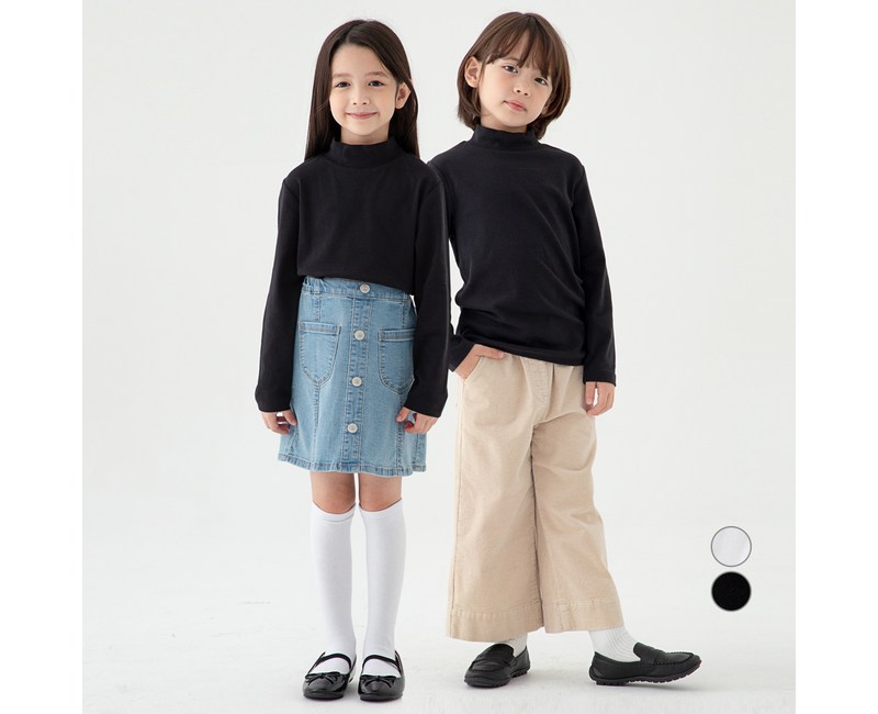 롤리트리 아동 스판 모크 하이넥 티셔츠