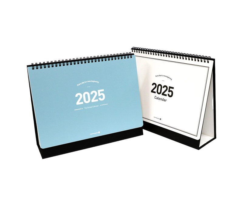 모닝글로리 2025 스탠딩 캘린더 중 2종세트, 화이트+블루, 1세트