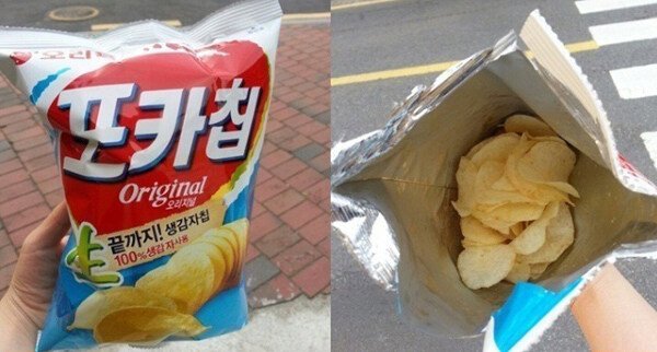 과자 한봉지에서 나오는 충격적인 기름양
