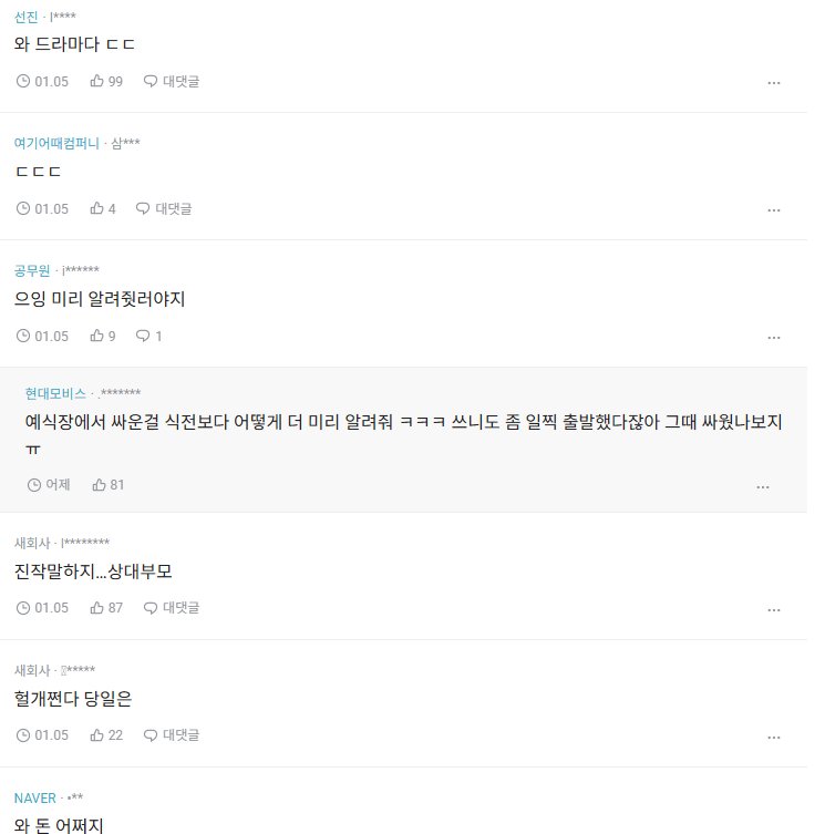 결혼식 당일 파혼