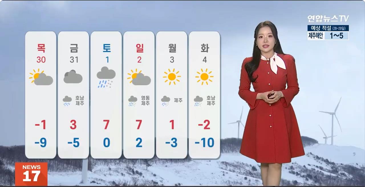 [날씨] 서울 아침 영하 7도…연휴 마지막 날까지 '강추위'