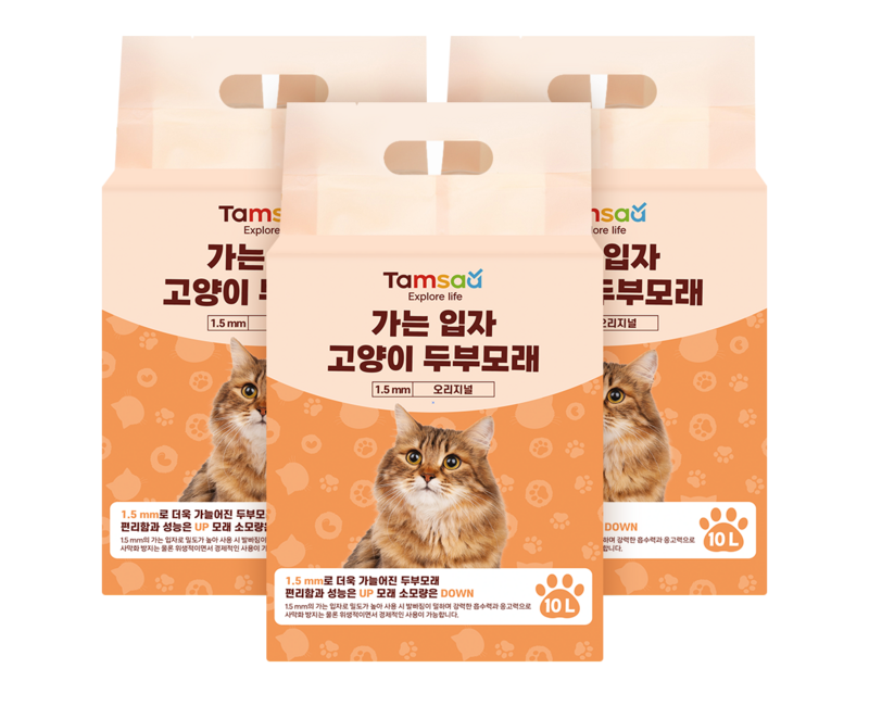 탐사 가는 입자 고양이 두부모래 1.5mm, 10L, 3팩, 오리지널