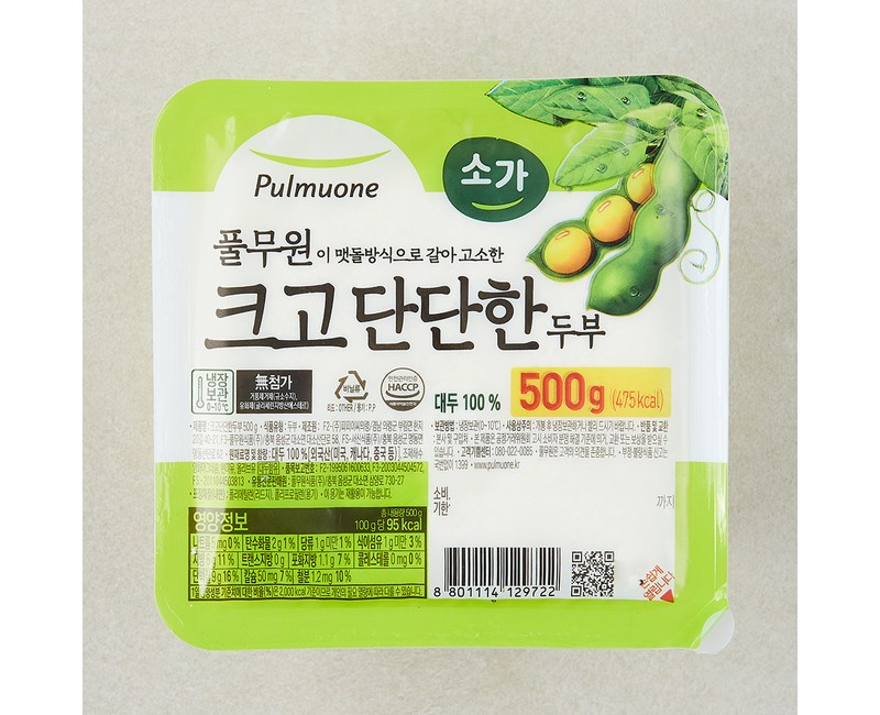 풀무원 크고 단단한 두부, 500g, 1개