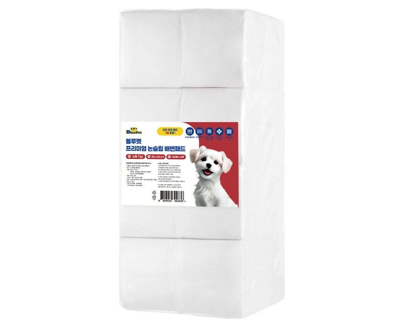 블루펫 프리미엄 논슬립 배변패드 15g, 400개입, 1개