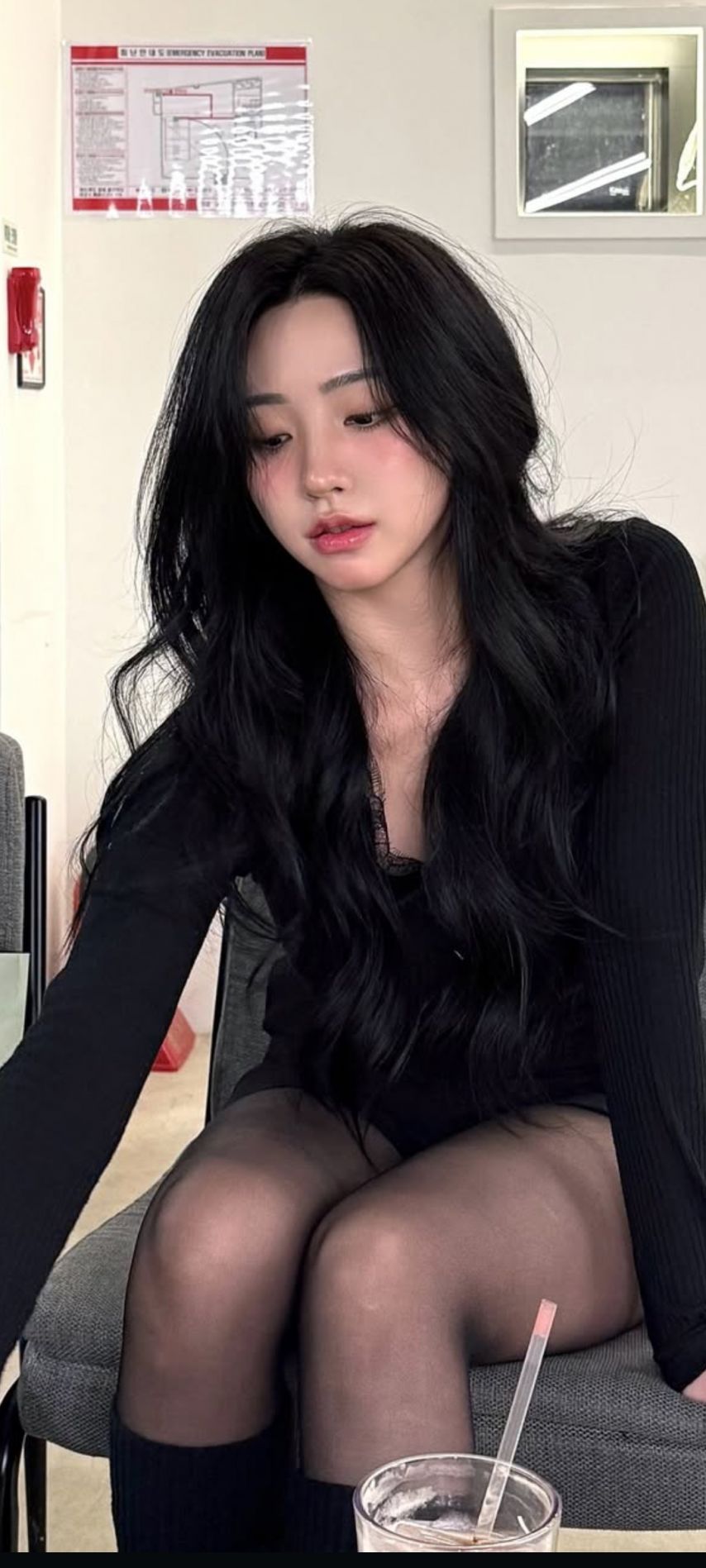 Mallow_ksy black stocking