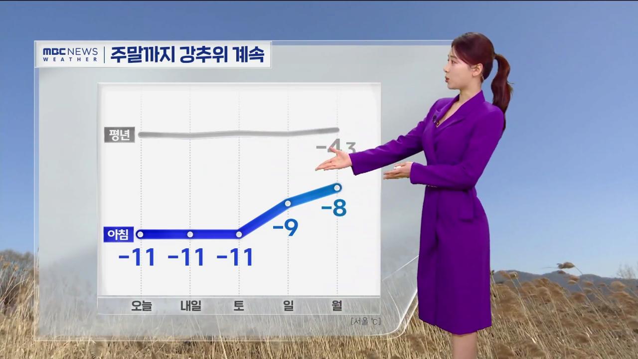 오늘 아침 MBC 뉴스 기상캐스터.