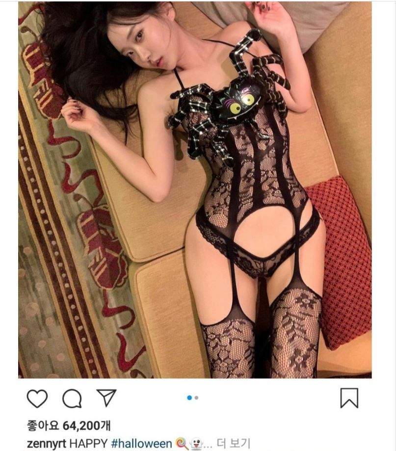 약후)신재은 할로윈 망사 코스프레
