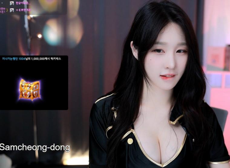 한갱 여경 모자 과감한 미드 오픈 가슴골