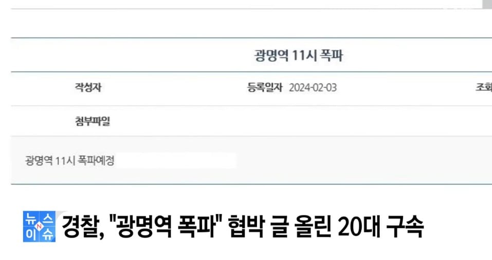 '광명역 폭파' 글 쓴 20대 남성..항소심도 실형