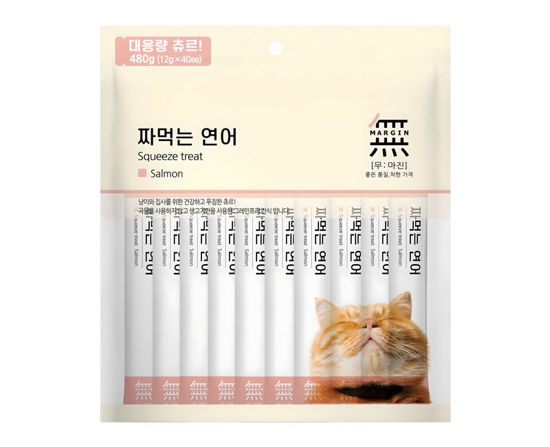 무마진 짜먹는 고양이 간식 40p, 연어, 480g, 1개