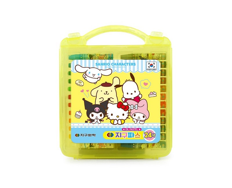 지구화학 산리오 캐릭터즈 크레파스, 1개, 24색