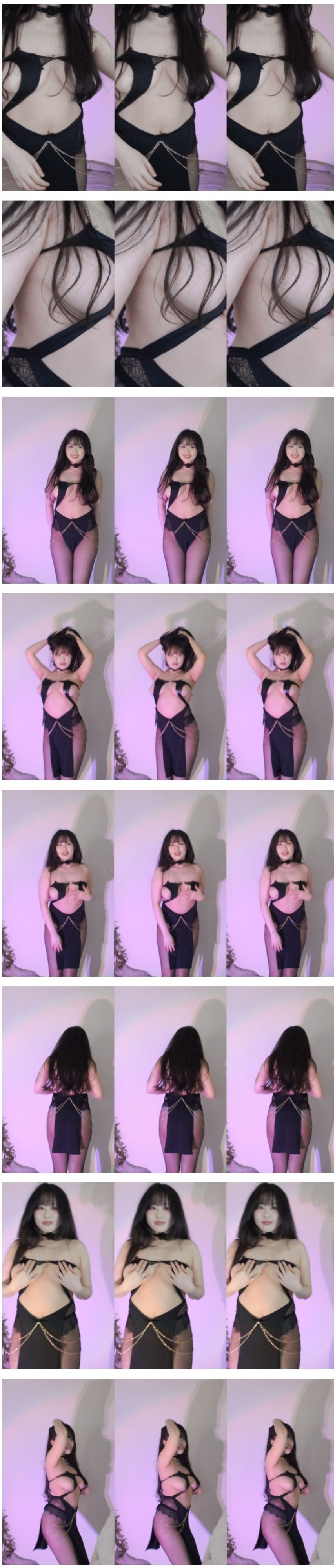 후방) 노출 수위 폭주중인 소람잉 블랙 란제리 동서남붑