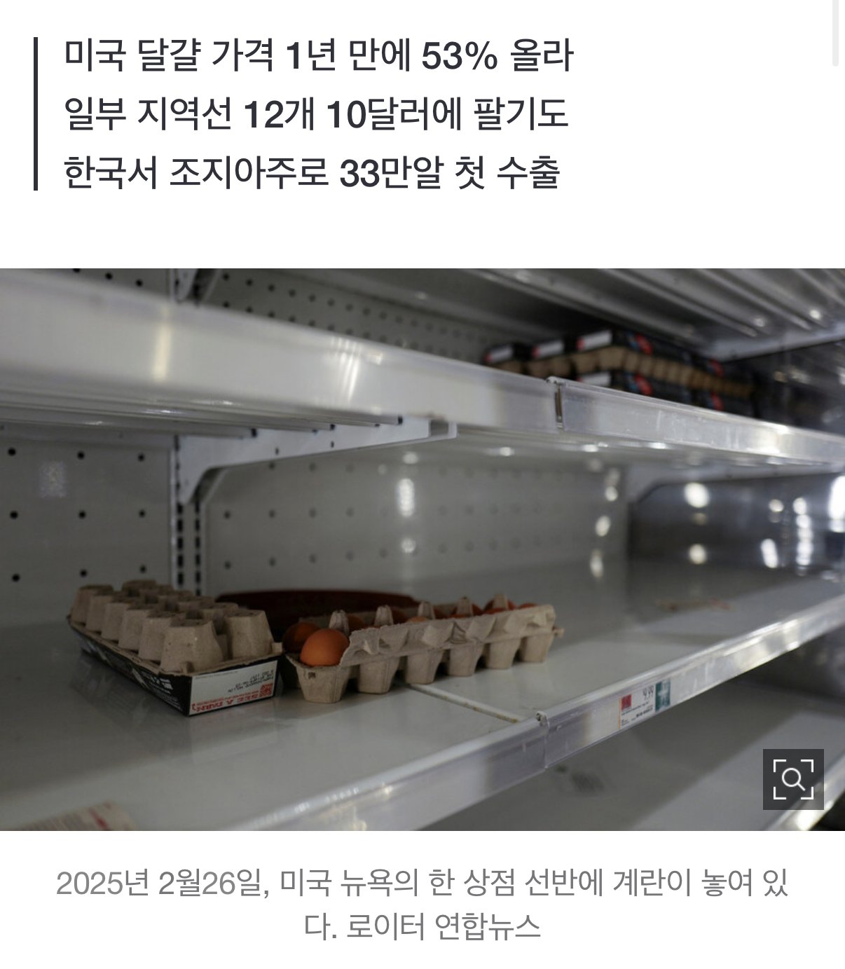 달걀 한알 천원인 나라.. 결국 한국에 손벌려
