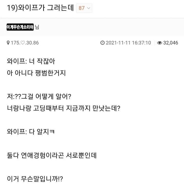 19) 와이프가 그러는데