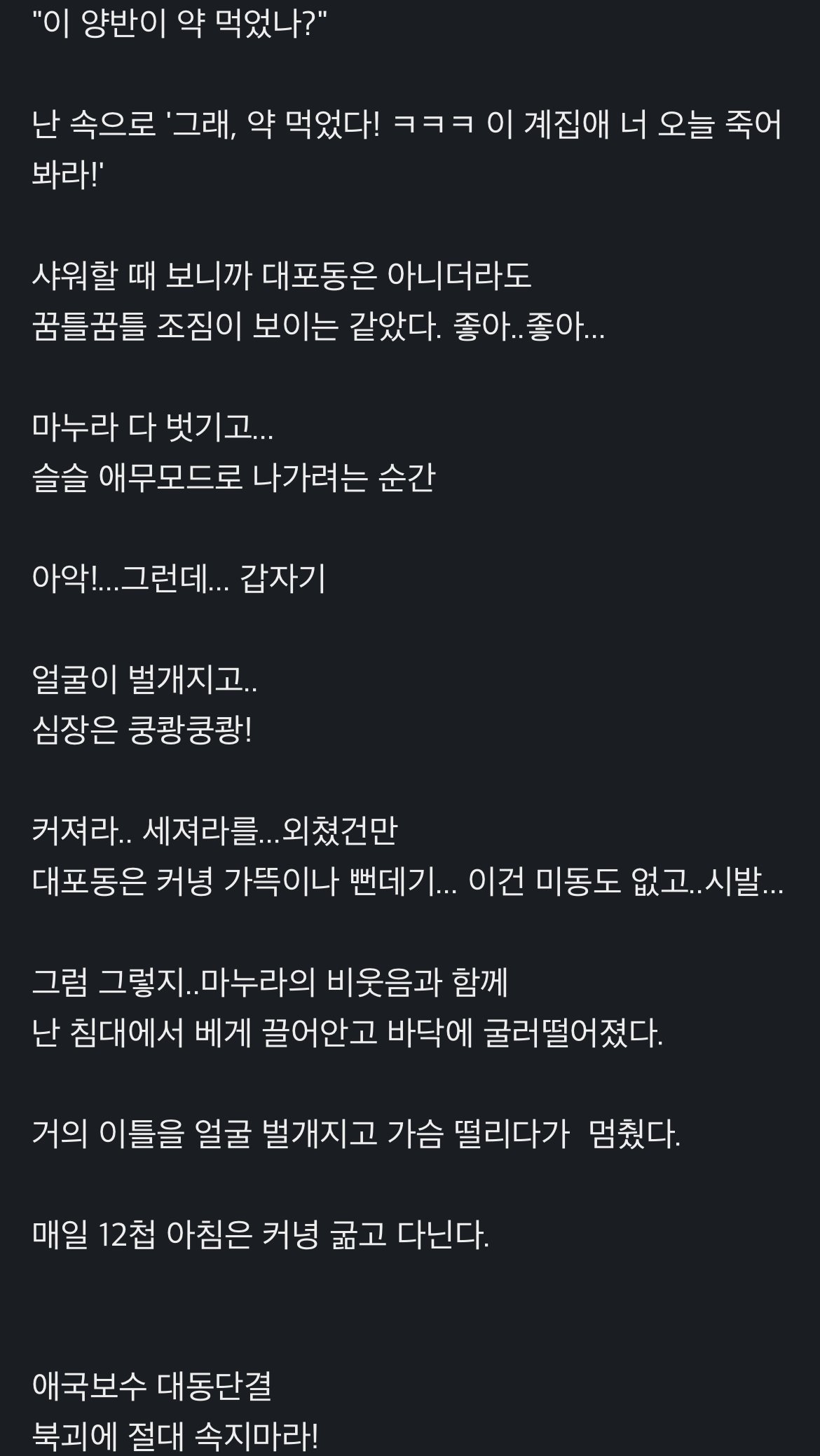 마누라 죽이려다가 본인이 죽을뻔한 주갤럼
