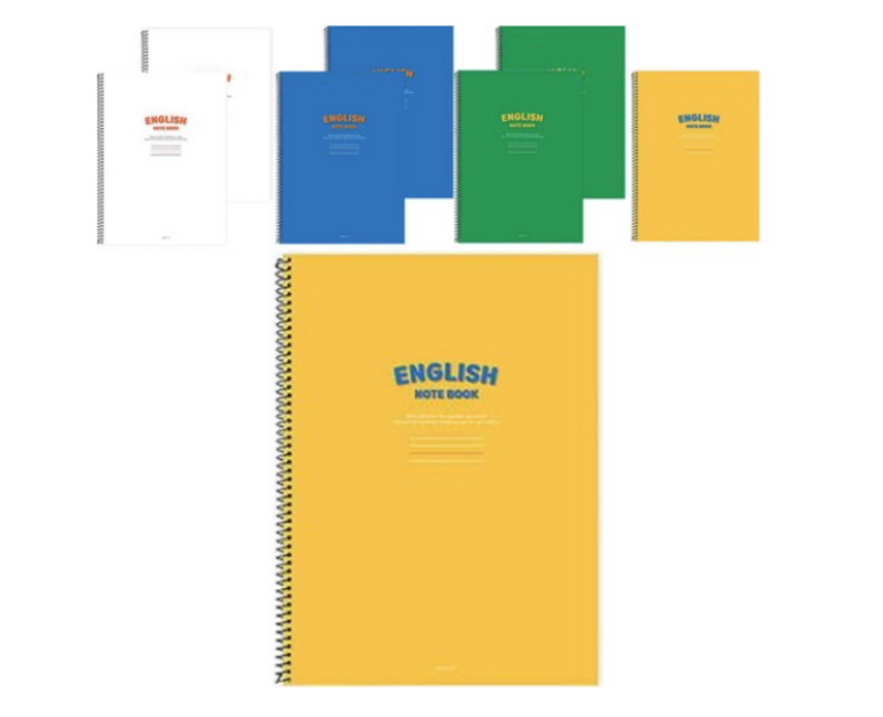 핑크풋 1500 비비드 영어노트 4종 x 2p 세트, WHITE + GREEN + BLUE + YELLOW, 1세트
