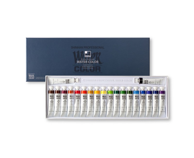 신한화구 전문가 수채화물감 세트, 12ml, 20색