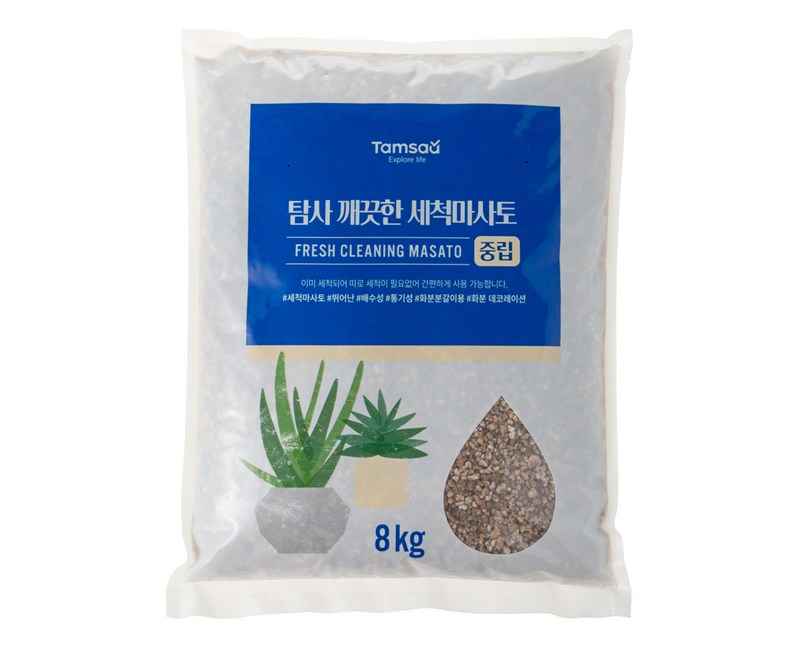 탐사 깨끗한 세척마사토(중립), 1개, 8kg