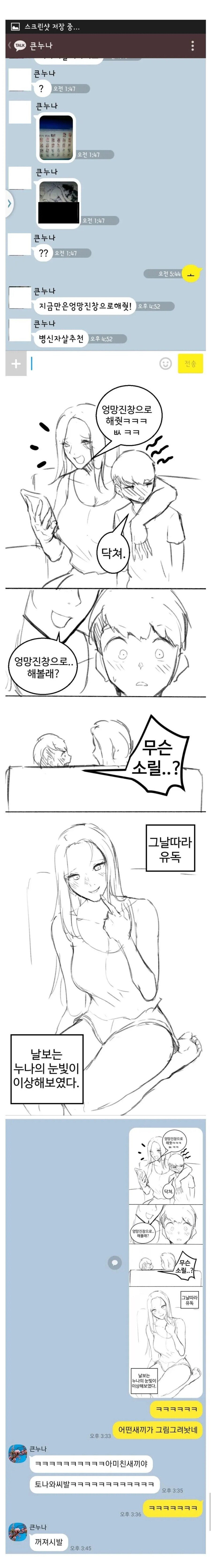 큰누나한테 딸감 들킨 디시인