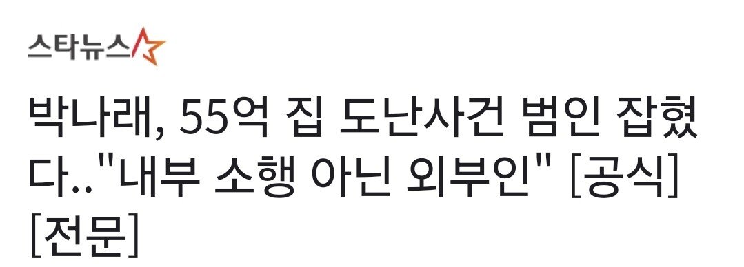 박나래, 55억 집 도난사건 범인 잡혔다.."내부 소행 아닌 외부인" [공식][전문]
