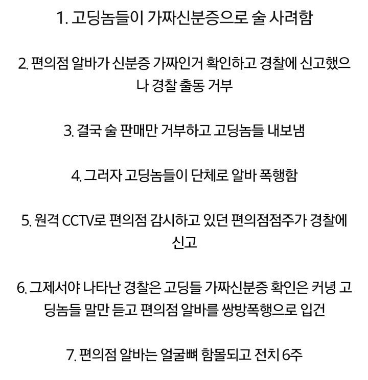 술판매 거부 → 고딩들에게 폭행 당한 편의점 직원 (feat.짭새)
