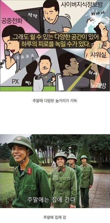 한국군 복지 VS 베트남군 복지