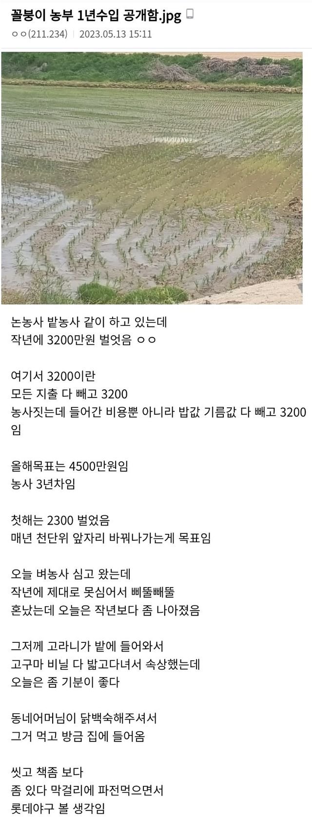 농사로 연 3200 번다는 디씨인