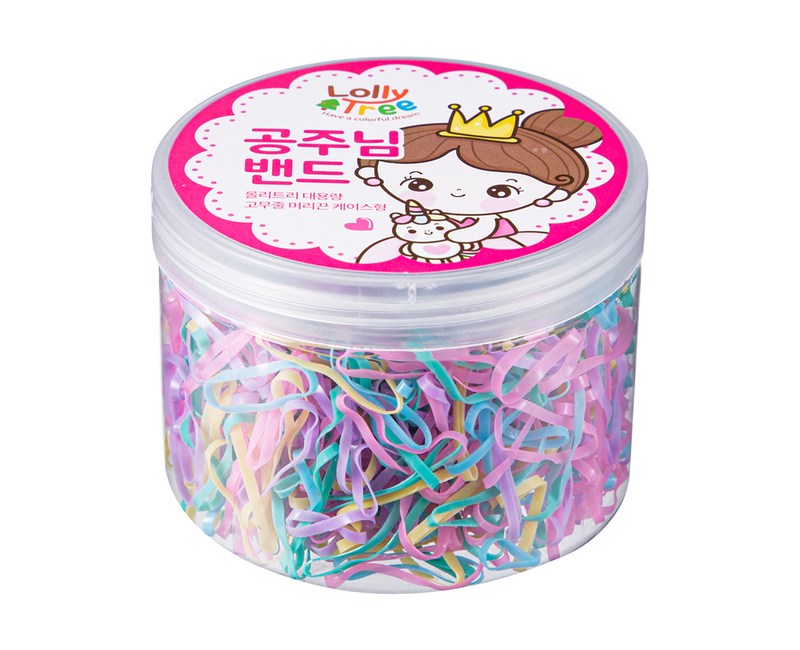 롤리트리 여아용 대용량 고무줄 파스텔 머리끈 케이스형