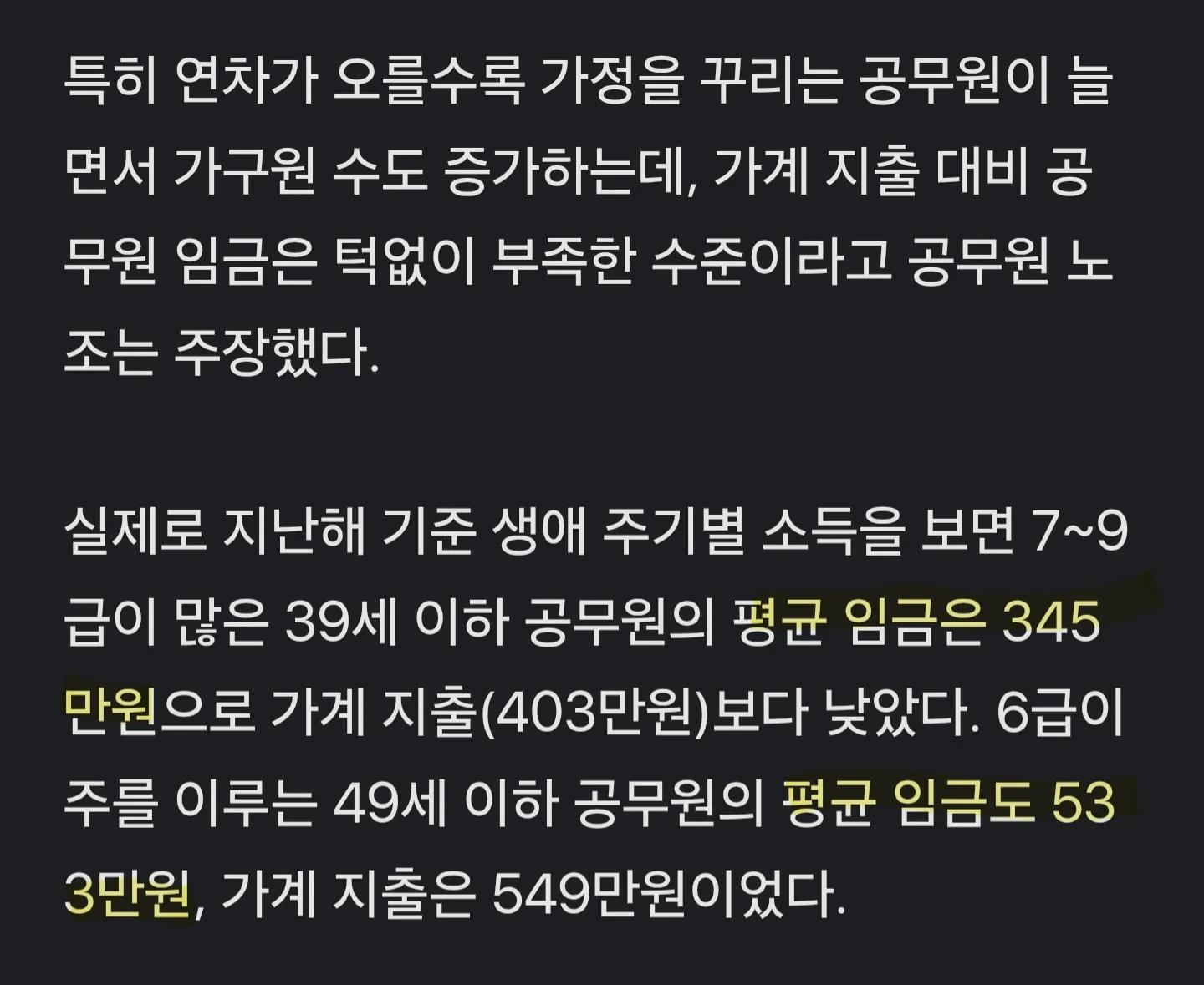 9급만 급여인상? 5~10년차 공무원 시위중