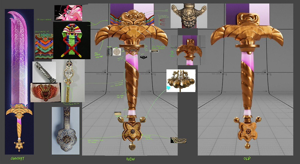 케이팝 데몬 헌터스 디자이너가 올린 무기 자료